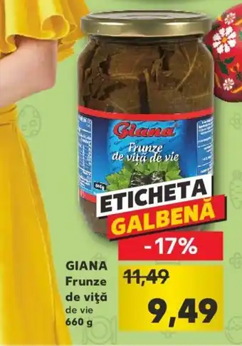 Kaufland Giana Frunze de viță 660g Ofertă