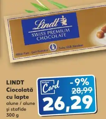 Kaufland Lindt ciocolată cu lapte 300g Ofertă