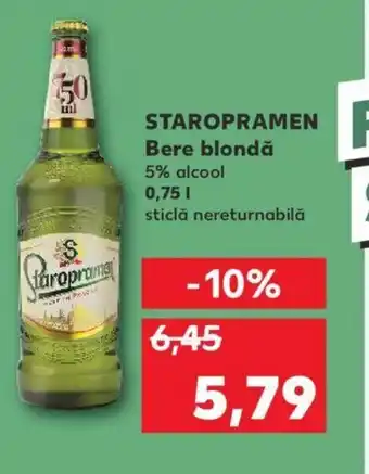 Kaufland Staropramen bere blondă 0.75l Ofertă