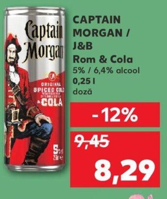 Captain morgan / j&b rom & cola 0.25l