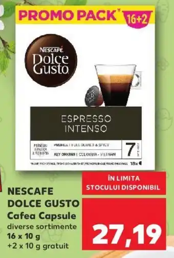 Kaufland Nescafe dolce gusto cafea capsule 16 x 10g + 2 x 10g Ofertă