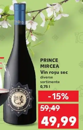 Kaufland Prince mircea vin roșu sec 0.75l Ofertă