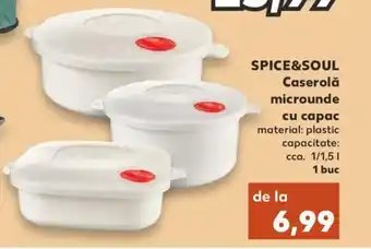 Kaufland Spice&soul Caserolă microunde cu capac 1 buc Ofertă
