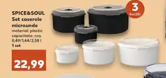 Kaufland Spice&soul Set caserole 3 bucăți 0,49/1,44/2,58l 1 set Ofertă