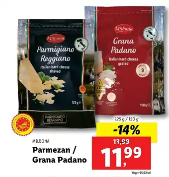 Milbona Parmezan / Grana padano 125g/ 150g