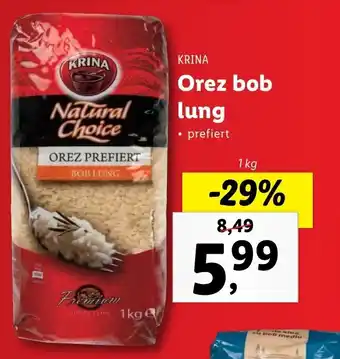 Lidl Krina Orez bob lung 1kg Ofertă