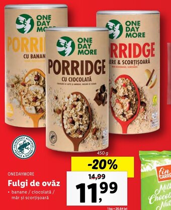 Lidl Onedaymore Fulgi de ovăz 450g Ofertă