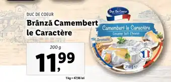 Duc de coeur Brânză Camembert le Caractére 200g