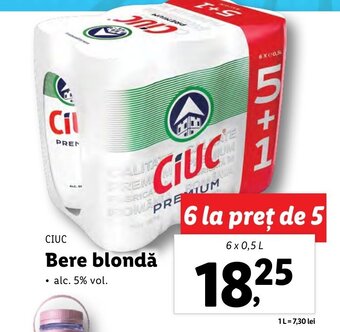 Lidl Ciuc Bere blondă 6 x 0,5l Ofertă