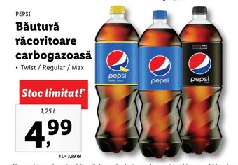 Lidl Pepsi Băutură răcoritoare carbogazoasă 1,25l Ofertă