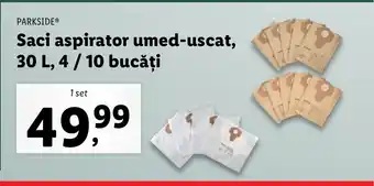 Parkside Saci aspirator umed-uscat, 30L, 4 / 10 bucăti 1 set
