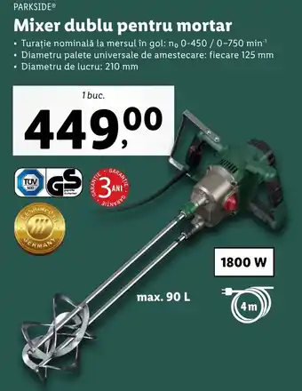 Lidl Parkside dublu pentru mortar 1 buc Ofertă