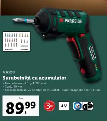 Lidl Parkside Șurubelniță cu acumulator 1 buc Ofertă