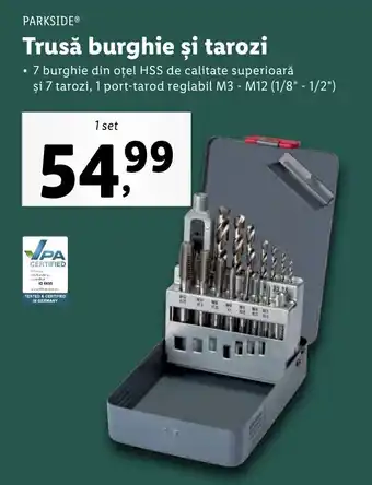 Lidl Parkside Trusă și tarozi 1 set Ofertă