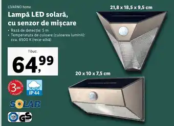 Lidl Livarno home Lampă LED solară, cu senzor de mișcare 1 buc Ofertă