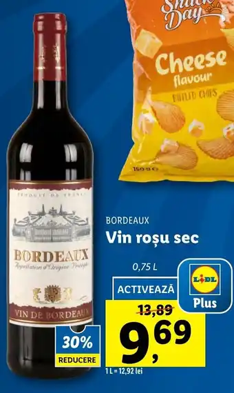 Lidl Bordeaux Vin roșu sec 0,75l Ofertă