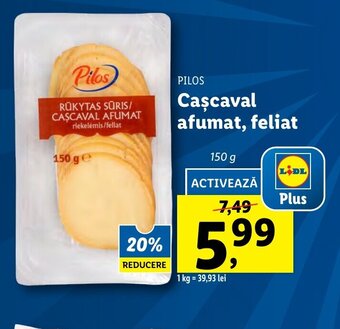 Lidl Pilos Cașcaval afumat, feliat 150g Ofertă