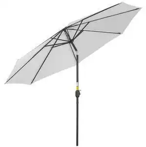 Favi Outsunny umbrela de gradina φ300cm cu manivela reglabila din metal si poliester, alb | aosom ro Ofertă