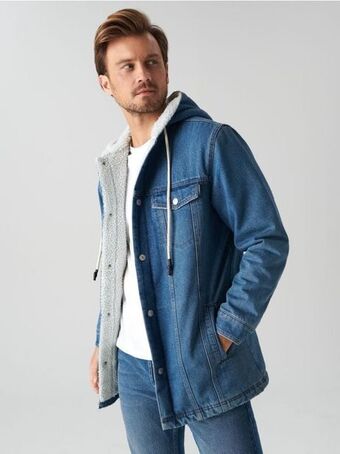 Jachetă sherpa din denim
