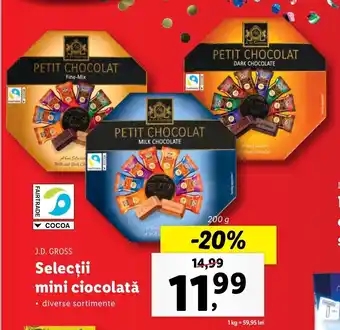 Lidl J.D. Gross Selecții mini ciocolată 200g Ofertă