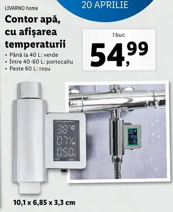 Lidl Livarno home Contor apă, cu afișarea temperaturii 1 buc Ofertă