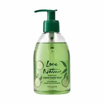 Săpun lichid purificator pentru mâini cu ceai verde & castravete organic love nature