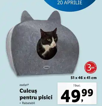 Lidl Zoofari Culcuș pentru pisici 1 buc Ofertă