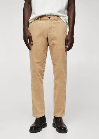 MANGO Pantaloni tapered cropped din catifea cord Ofertă
