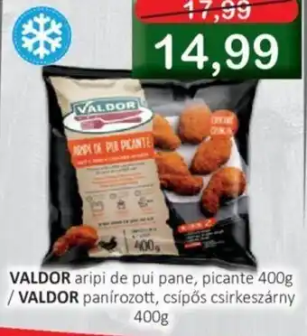 CBA VALDOR aripi de pui pane, picante 400g Ofertă