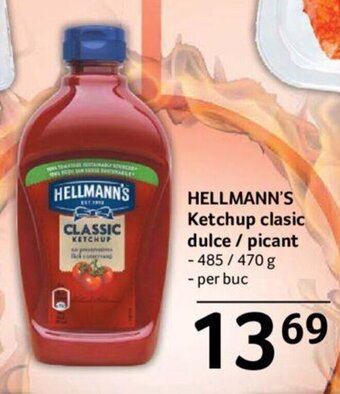 HELLMANN'S Ketchup clasic dulce / picant - 485 / 470 g - per buc