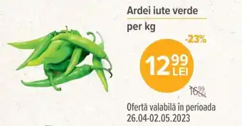 Carrefour Ardei iute verde per kg Ofertă