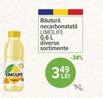Carrefour Băutură necarbonatată LIMOLIFE 0,6l Ofertă