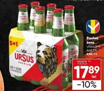 Pachet bere Ursus 5+1 6x0,33L