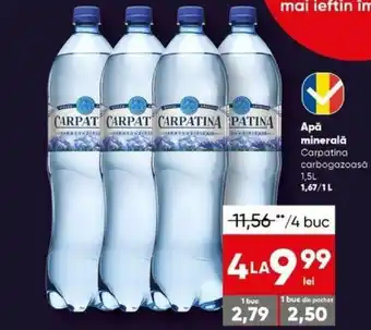 PROFI Apă minerală Carpatina carbogazoasă 1,5l 4 buc Ofertă