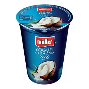 Auchan Iaurt cremos cu bucati de cocos muller, 500 g Ofertă