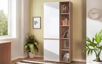 Mobila Videnov Biblioteca de birou stejar sonoma + alb lucios Ofertă
