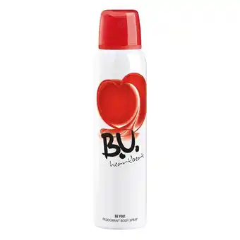 Auchan Deodorant spray b.u.heartbeat 150 ml Ofertă