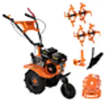 Motocultor detoolz dz-m123, 7 cp, 212 cc + rarita ajustabila + roti 400-8, roti metalice 3.5-6