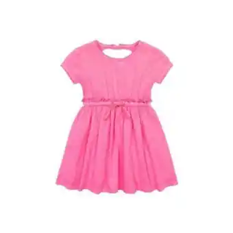 Rochie cu maneca scurta, minoti, roz