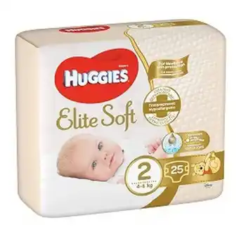 Auchan Scutece huggies elite soft convi, marimea 2, 4-6 kg, 25 buc Ofertă