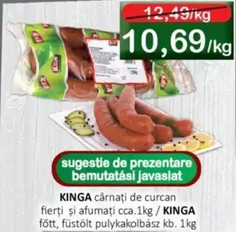 CBA KINGA cârnați de curcan fierţi şi afumați cca.1kg Ofertă