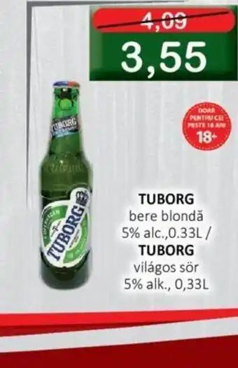 CBA TUBORG bere blondă 0,33l Ofertă