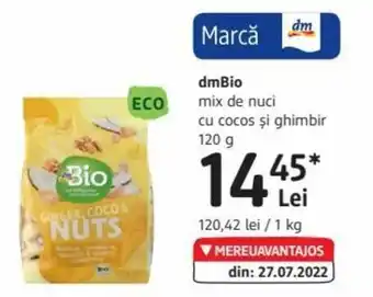 DM dmBio mix de nuci cu cocos şi ghimbir 120 g Ofertă