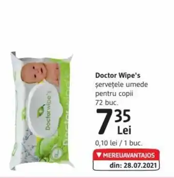 DM Doctor Wipe's şerveţele umede pentru copii 72 buc. Ofertă