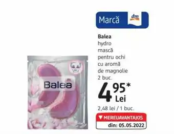 DM Balea hydro mască pentru ochi cu aromă de magnolie Ofertă