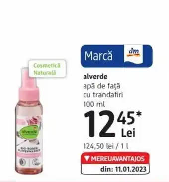 DM alverde apă de faţă cu trandafiri 100 ml Ofertă