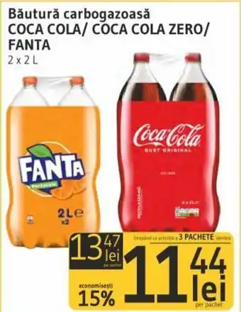 Supeco Băutură carbogazoasă COCA COLA/ COCA COLA ZERO/ FANTA 2x2L Ofertă