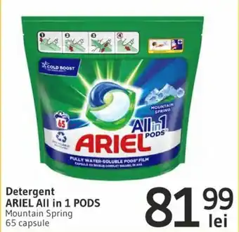 Supeco ARIEL Detergent All in 1 PODS Mountain Spring 65 capsule Ofertă