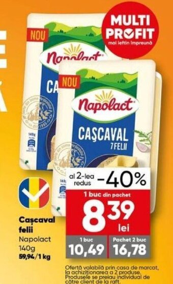 PROFI Napolact Caşcaval felii 140g Ofertă