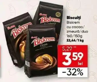 PROFI Biscuiţi Biskrem cu cacao/ zmeură/duo 160/150g Ofertă